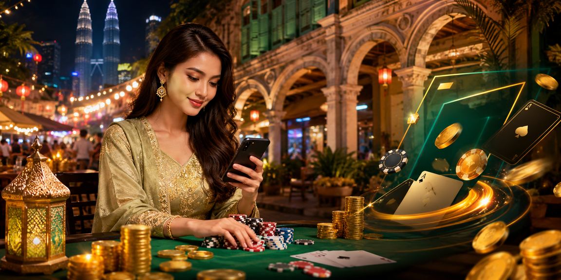 Suasana perbualan poker di Kuala Lumpur pada musim Hari Raya